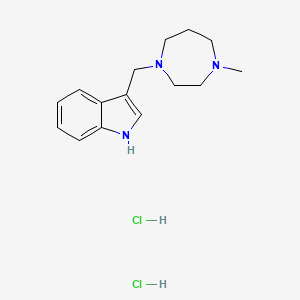molecular formula C15H23Cl2N3 B2638833 3-((4-methyl-1,4-diazepan-1-yl)methyl)-1H-indole dihydrochloride CAS No. 2034457-96-8