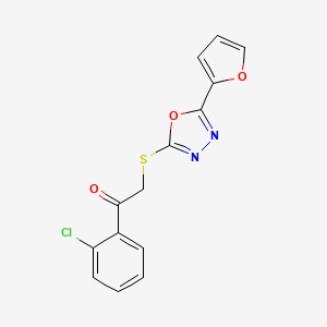 molecular formula C14H9ClN2O3S B2638834 1-(2-Chlorophenyl)-2-{[5-(2-furyl)-1,3,4-oxadiazol-2-yl]sulfanyl}-1-ethanone CAS No. 477856-48-7
