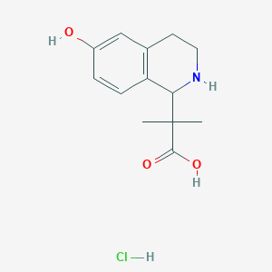 molecular formula C13H18ClNO3 B2638841 2-(6-Hydroxy-1,2,3,4-tetrahydroisoquinolin-1-yl)-2-methylpropanoic acid;hydrochloride CAS No. 2260937-42-4