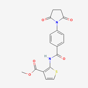 molecular formula C17H14N2O5S B2638842 2-(4-(2,5-二氧代吡咯烷-1-基)苯甲酰氨基)噻吩-3-羧酸甲酯 CAS No. 921054-23-1