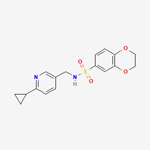 molecular formula C17H18N2O4S B2638846 N-[(6-环丙基吡啶-3-基)甲基]-2,3-二氢-1,4-苯并二恶英-6-磺酰胺 CAS No. 2097902-37-7