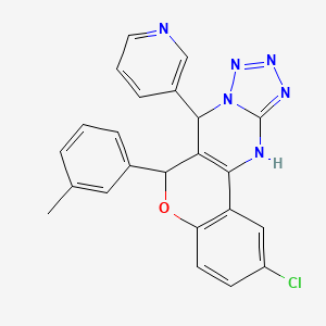 molecular formula C23H17ClN6O B2638849 2-氯-7-(吡啶-3-基)-6-(间甲苯基)-7,12-二氢-6H-色烯并[4,3-d]四唑并[1,5-a]嘧啶 CAS No. 923147-59-5