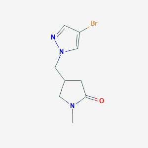 molecular formula C9H12BrN3O B2638850 4-[(4-Bromopyrazol-1-yl)methyl]-1-methylpyrrolidin-2-one CAS No. 2283650-14-4