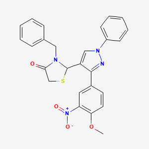 3-benzyl-2-[3-(4-methoxy-3-nitrophenyl)-1-phenyl-1H-pyrazol-4-yl]-1,3-thiazolidin-4-one