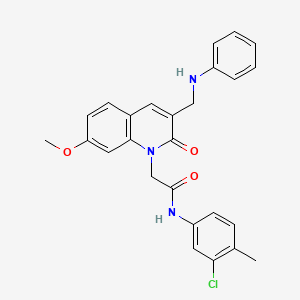 molecular formula C26H24ClN3O3 B2638858 N-(3-chloro-4-methylphenyl)-2-{7-methoxy-2-oxo-3-[(phenylamino)methyl]-1,2-dihydroquinolin-1-yl}acetamide CAS No. 893789-12-3