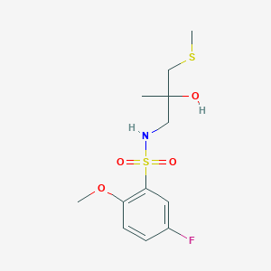 molecular formula C12H18FNO4S2 B2638859 5-fluoro-N-(2-hydroxy-2-methyl-3-(methylthio)propyl)-2-methoxybenzenesulfonamide CAS No. 1396749-94-2