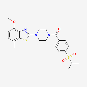 molecular formula C23H27N3O4S2 B2638864 (4-(Isopropylsulfonyl)phenyl)(4-(4-methoxy-7-methylbenzo[d]thiazol-2-yl)piperazin-1-yl)methanone CAS No. 919854-47-0