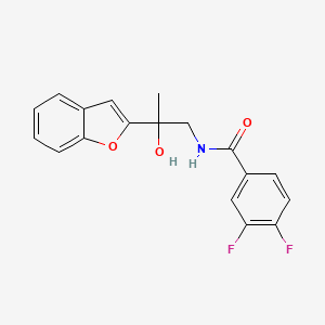 molecular formula C18H15F2NO3 B2638869 N-(2-(苯并呋喃-2-基)-2-羟基丙基)-3,4-二氟苯甲酰胺 CAS No. 2034492-89-0