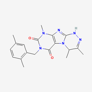molecular formula C19H22N6O2 B2638870 7-[(2,5-二甲苯基)甲基]-3,4,9-三甲基-5,7,9-三氢-1H,4H-1,2,4-三嗪并[4,3-h]嘌呤-6,8-二酮 CAS No. 919006-72-7