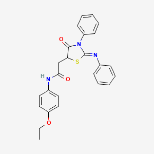 molecular formula C25H23N3O3S B2638871 N-(4-乙氧基苯基)-2-[(2Z)-4-氧代-3-苯基-2-(苯亚氨基)-1,3-噻唑烷-5-基]乙酰胺 CAS No. 301683-33-0