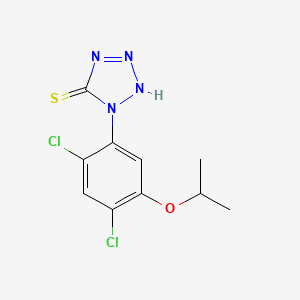 molecular formula C10H10Cl2N4OS B2638874 1-(2,4-dichloro-5-isopropoxyphenyl)-1H-1,2,3,4-tetraazole-5-thiol CAS No. 400085-63-4