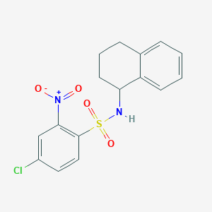 molecular formula C16H15ClN2O4S B2638875 ((4-Chloro-2-nitrophenyl)sulfonyl)-1,2,3,4-tetrahydronaphthylamine CAS No. 1023499-77-5