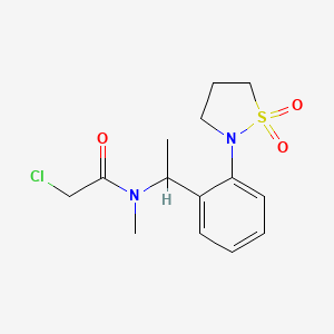 2-Chloro-N-[1-[2-(1,1-dioxo-1,2-thiazolidin-2-yl)phenyl]ethyl]-N-methylacetamide