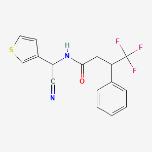 N-[cyano(thiophen-3-yl)methyl]-4,4,4-trifluoro-3-phenylbutanamide