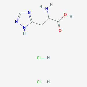 molecular formula C5H10Cl2N4O2 B2638881 2-Amino-3-(1H-1,2,4-triazol-5-yl)propanoic acid;dihydrochloride CAS No. 2260931-22-2