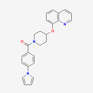 molecular formula C25H23N3O2 B2638886 (4-(1H-吡咯-1-基)苯基)(4-(喹啉-8-氧代)哌啶-1-基)甲苯酮 CAS No. 1903227-91-7