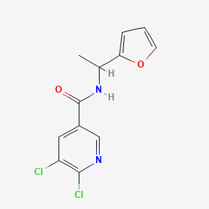 5,6-dichloro-N-[1-(furan-2-yl)ethyl]pyridine-3-carboxamide