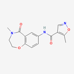 molecular formula C15H15N3O4 B2638889 5-methyl-N-(4-methyl-5-oxo-2,3,4,5-tetrahydrobenzo[f][1,4]oxazepin-7-yl)isoxazole-4-carboxamide CAS No. 1428373-30-1