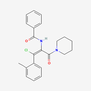 molecular formula C22H23ClN2O2 B2638893 (Z)-N-(1-Chloro-3-oxo-3-(piperidin-1-yl)-1-(o-tolyl)prop-1-en-2-yl)benzamide CAS No. 1323140-59-5
