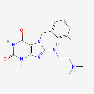 molecular formula C18H24N6O2 B2638894 8-{[2-(dimethylamino)ethyl]amino}-3-methyl-7-(3-methylbenzyl)-3,7-dihydro-1H-purine-2,6-dione CAS No. 369398-99-2