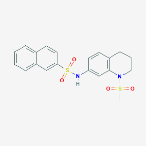 molecular formula C20H20N2O4S2 B2638903 N-(1-methylsulfonyl-3,4-dihydro-2H-quinolin-7-yl)naphthalene-2-sulfonamide CAS No. 941945-06-8