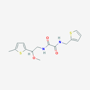 molecular formula C15H18N2O3S2 B2638904 N1-(2-methoxy-2-(5-methylthiophen-2-yl)ethyl)-N2-(thiophen-2-ylmethyl)oxalamide CAS No. 1797876-26-6
