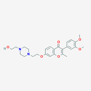molecular formula C26H32N2O6 B263891 3-(3,4-dimethoxyphenyl)-7-(2-(4-(2-hydroxyethyl)piperazin-1-yl)ethoxy)-2-methyl-4H-chromen-4-one 