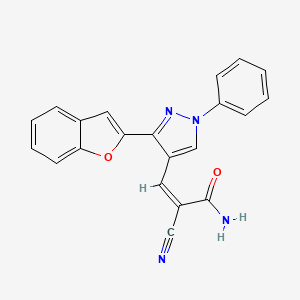 (Z)-3-[3-(1-benzofuran-2-yl)-1-phenylpyrazol-4-yl]-2-cyanoprop-2-enamide