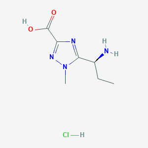 molecular formula C7H13ClN4O2 B2638936 5-[(1S)-1-Aminopropyl]-1-methyl-1,2,4-triazole-3-carboxylic acid;hydrochloride CAS No. 2580097-51-2