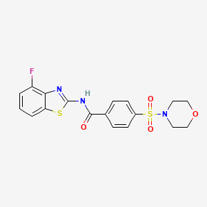 molecular formula C18H16FN3O4S2 B2638942 N-(4-氟苯并[d]噻唑-2-基)-4-(吗啉磺酰基)苯甲酰胺 CAS No. 862807-20-3