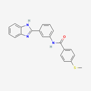molecular formula C21H17N3OS B2638943 N-(3-(1H-benzo[d]imidazol-2-yl)phenyl)-4-(methylthio)benzamide CAS No. 896353-45-0