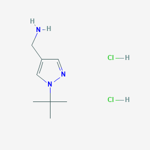 molecular formula C8H17Cl2N3 B2638945 (1-(tert-Butyl)-1H-pyrazol-4-yl)methanamine dihydrochloride CAS No. 2241138-18-9