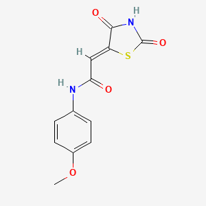 molecular formula C12H10N2O4S B2638954 (2Z)-2-(2,4-二氧代-1,3-噻唑烷-5-亚甲基)-N-(4-甲氧基苯基)乙酰胺 CAS No. 868152-94-7