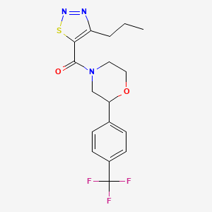 molecular formula C17H18F3N3O2S B2638955 (4-Propyl-1,2,3-thiadiazol-5-yl)(2-(4-(trifluoromethyl)phenyl)morpholino)methanone CAS No. 1351642-89-1
