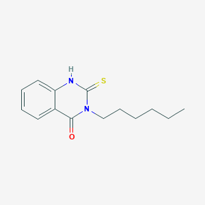 molecular formula C14H18N2OS B2638957 3-Hexyl-2-sulfanyl-3,4-dihydroquinazolin-4-one CAS No. 379726-44-0