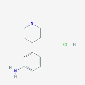 molecular formula C12H19ClN2 B2638959 3-(1-Methylpiperidin-4-yl)aniline;hydrochloride CAS No. 2241141-46-6