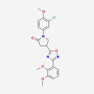 molecular formula C21H20ClN3O5 B2638970 1-(3-Chloro-4-methoxyphenyl)-4-(3-(2,3-dimethoxyphenyl)-1,2,4-oxadiazol-5-yl)pyrrolidin-2-one CAS No. 941917-97-1