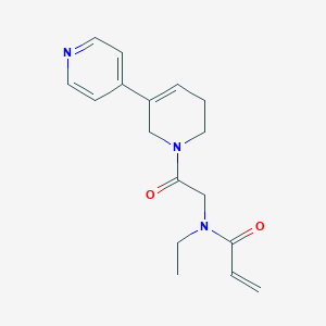 molecular formula C17H21N3O2 B2638975 N-Ethyl-N-[2-oxo-2-(5-pyridin-4-yl-3,6-dihydro-2H-pyridin-1-yl)ethyl]prop-2-enamide CAS No. 2411255-74-6