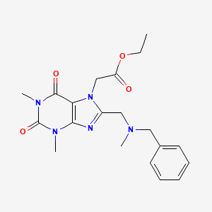 molecular formula C20H25N5O4 B2638979 ethyl (8-{[benzyl(methyl)amino]methyl}-1,3-dimethyl-2,6-dioxo-1,2,3,6-tetrahydro-7H-purin-7-yl)acetate CAS No. 578720-87-3