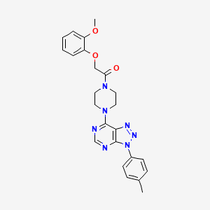 molecular formula C24H25N7O3 B2638982 2-(2-甲氧基苯氧基)-1-(4-(3-(对甲苯基)-3H-[1,2,3]三唑并[4,5-d]嘧啶-7-基)哌嗪-1-基)乙酮 CAS No. 920178-77-4
