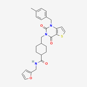 N-(2-furylmethyl)-4-{[1-(4-methylbenzyl)-2,4-dioxo-1,4-dihydrothieno[3,2-d]pyrimidin-3(2H)-yl]methyl}cyclohexanecarboxamide