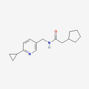 2-cyclopentyl-N-((6-cyclopropylpyridin-3-yl)methyl)acetamide