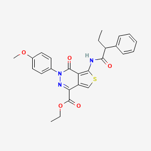 molecular formula C26H25N3O5S B2638987 3-(4-甲氧基苯基)-4-氧代-5-(2-苯基丁酰胺)-3,4-二氢噻吩并[3,4-d]哒嗪-1-羧酸乙酯 CAS No. 851952-46-0