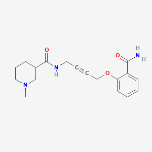 molecular formula C18H23N3O3 B2638990 N-(4-(2-carbamoylphenoxy)but-2-yn-1-yl)-1-methylpiperidine-3-carboxamide CAS No. 1448129-07-4