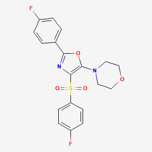 4-(2-(4-Fluorophenyl)-4-((4-fluorophenyl)sulfonyl)oxazol-5-yl)morpholine