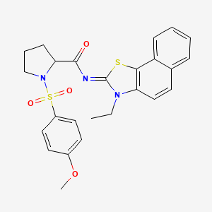 (E)-N-(3-ethylnaphtho[2,1-d]thiazol-2(3H)-ylidene)-1-((4-methoxyphenyl)sulfonyl)pyrrolidine-2-carboxamide