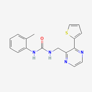 molecular formula C17H16N4OS B2639007 1-((3-(Thiophen-2-yl)pyrazin-2-yl)methyl)-3-(o-tolyl)urea CAS No. 2034241-30-8
