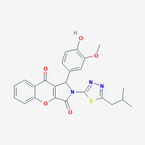 molecular formula C24H21N3O5S B263902 1-(4-Hydroxy-3-methoxyphenyl)-2-(5-isobutyl-1,3,4-thiadiazol-2-yl)-1,2-dihydrochromeno[2,3-c]pyrrole-3,9-dione 