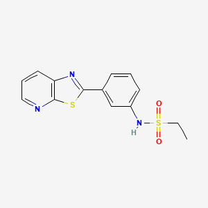 molecular formula C14H13N3O2S2 B2639022 N-(3-(thiazolo[5,4-b]pyridin-2-yl)phenyl)ethanesulfonamide CAS No. 896679-10-0