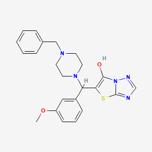 molecular formula C23H25N5O2S B2639023 5-((4-苄基哌嗪-1-基)(3-甲氧苯基)甲基)噻唑并[3,2-b][1,2,4]三唑-6-醇 CAS No. 868220-48-8